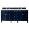 James Martin Vanities Brittany 72in Double Vanity, Victory Blue w/ 3 CM Eternal Marfil Quartz Top 650-V72-VBL-3EMR - alternate 1